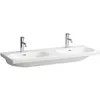 Image de Laufen Lua lavabo double, 3 trous pour robinet, avec trop-plein, 1200x460mm, 4, H8140814001081, Couleur: Blanc avec LCC