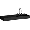 Image de Laufen Kartell lavabo, encastré, tablette à gauche, 3 trous pour robinetterie, sans trop-plein, 1200x460mm, H8133337161581, Couleur: Noir Mat