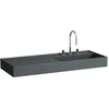 Image de Laufen Kartell lavabo, encastré, tablette à gauche, 3 trous pour robinetterie, sans trop-plein, 1200x460mm, H8133337581581, Couleur: Graphite mat