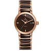Image de Rado Montre pour femme en acier doré et céramique marron avec diamants Centrix R30183722., Bracelet