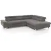 Image de Canapé d'angle droit convertible 4 places en tissu TWIN coloris gris
