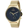 Image de HUGO BOSS 1530410 Montre pour homme avec cadran bleu et bracelet en acier plaqué ionique Doré, Bleu