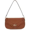 Image de GUESS sac à épaule Dea Flap Shoulder Bag Cognac brun
