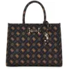 Image de GUESS sac à main sac à épaule bandoulière Silia 2 Compartment Tote Bag Espresso Logo marron foncé