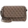 Image de GUESS Meridian Flap Crossbody Bag Latte Logo