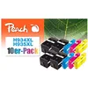 Image de Peach Pack of 10 Ink Cartridges Compatible with HP No. 934/935XL