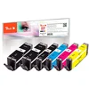Image de Peach 0F320134 cartouche d'encre 6 pièce(s) Compatible Rendement standard Noir, Cyan, Magenta, Jaune