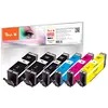Image de Peach PI100-397 Cartouche d'encre 6 pièce(s) Compatible Rendement Extra (Super) élevé Noir, Cyan, Magenta, Photo Noire, Jaune