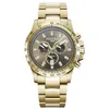 Image de Roamer Montre chronographe à quartz pour homme 861837 Rimini en acier inoxydable, Gold/Gold/Braun - 861837 48 55 20