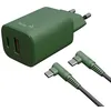 Image de HUNE Nomade Kit CC20 : chargeur double (USB-C + USB-A) 20 W + câble type C vers type C 1,2 m, charge rapide, plastique recyclé