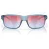 Image de Oakley Lunettes de soleil carrées Gibston OO9449 pour homme, Délavé transparent mat/Prizm Snow Sapphire, 60 mm