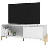 Image de Meuble TV 65 Pouces Blanc 1 Porte Coulissante 2 Niches