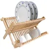 Image de Egouttoir pliable en bois - METALTEX - Pour 18 assiettes plates et 16 assiettes à dessert - 41.5x32x25 cm