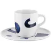 Image de Alessi Itsumo - Yunoki ware NF08/76S - Set de Tasse à Moka Design, avec Soucoupe, Esthétique Minimale, en Porcelaine Blanche avec Décor Samiro Yunoki, Diamètre 12.5 cm