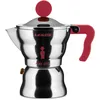 Image de Alessi, Design Cafetière à expresso, corps en aluminium, poignée et poignée en résine thermoplastique, 1 tasse