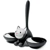 Image de Alessi AMMI09 B Tigrito Gamelle pour Animaux Design Acier Inoxydable et Résine Thermoplastique Noir