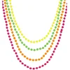 Image de W WIDMANN MILANO Party Fashion - Collier de perles fluo, 4 pièces, pour le cou ou le bras, accessoire pour tenue années 80, carnaval