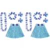Image de W WIDMANN MILANO Party Fashion - Set de déguisement Hawaï, jupe en raphia, collier de fleurs, bandeau et bracelets de fleurs, fête d'été, fête de plage, carnaval