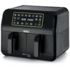 Image de Ariete 4623 Airy Fryer Dual Friteuse à air avec double panier, 1700 W, capacité 8 L, 3 fonctions de cuisson, panneau numérique LED tactile, 8 programmes préréglés, minuteur, 2 paniers, noir