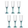 Image de Bormioli Rocco 6X Bleu 210ml Florian Flûtes Champagne - Réutilisable Prosecco Vin Mariage Faire la Fête Buvant Verres Ensemble-Cadeau