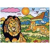 Image de LA Famille Lion - Tableau A COLORIER