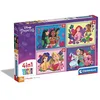 Image de Clementoni Supercolor 4 in 1-Disney Princess Progressifs (12, 16, 20, 24 Pièces), Enfants 3 Ans, Puzzle Dessin Animé-Fabriqué en Italie, 21517