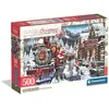 Image de Clementoni | Puzzle Train Station W/Snowman pour Adultes 14 Ans+ | 500 Pièces | Poster Inclus | Dimensions 49 x 36 cm | Boîte Compacte | Activité sans écran | Idée Cadeau Noël
