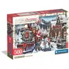 Image de Puzzle 500 pièces - Clementoni - Train station - Gare sous la neige - 49x36 cm - Poster Inclus - Dès 14 ans