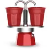 Image de Bialetti 0006190 Set Mini Express 2 Tasses + 2 Bicchierini Rouge Aluminium 22 x 8 x 21,5 cm