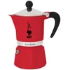 Image de Bialetti Rainbow Caffettiera Colorata, Alluminio, Rossa, 3 Tazze
