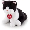 Image de Trudi Chat Brad Blanche et Noir Peluche Chat, Cadeau de Noël et d'anniversaire, Reproduction réaliste | 16x19x22cm S | Chats en Peluche Classiques | modèle 21040