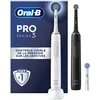 Image de Oral-B Pro 3 3900 Brosses À Dents Électriques, Lot De 2, Contrôle De Pression Pour Protéger Les Gencives Sensibles, Mode Blancheur, 3 Brossettes Rondes De Rechange, 1 Chargeur, Blanche Et Noire