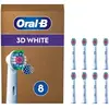 Image de Oral-B Brossettes de Rechange 3D White, lot de 8, Blanches   Recharges Brosse à Dents Électrique Pro, Blanchiment avec une Coupelle de Polissage, Emballage en Carton