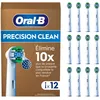 Image de Oral-B Pro Lot De 12 Brossettes De Rechange Précision Clean, AUTHENTIQUES, Blanches, 3 Types De Filaments Et Tête Ronde Pour Un Nettoyage Précis, Embouts Pour Brosses A Dents Electriques Oral B Pro