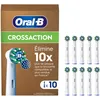 Image de Oral-B Brossettes de Rechange Cross Action, lot de 10, Blanches