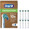 Image de Oral-B Pro Lot De 8 Brossettes De Rechange Cross Action, AUTHENTIQUES, Blanches, Nettoyage En Profondeur, Têtes Rondes, Embouts Pour Les Brosses A Dents Electriques Oral B Pro, Carton