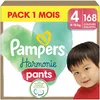Image de Pampers Harmonie Pants, Taille 4, 168 Couches-Culottes, 9-15kg, Protection Douce Pour La Peau Et Maintien Confortable 360°, Pack 1 Mois