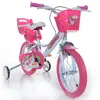 Image de Dino Bikes Vélo Licorne 14" 35,6 Filles, Blanc/Rose, 35,56 cm