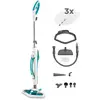 Image de Polti Vaporetto SV450 Double, Balai Vapeur 2-en-1 avec Nettoyeur à Main, 13 Accessoires Inclus et Serpillères Supplémentaires, Réservoir Amovible de 0,3 l, Bleu Clair et Blanc