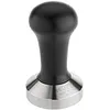 Image de Motta 8140/B Tamper en Acier Inoxydable Plat avec Manche en Bois Noir véritable 53 mm