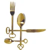 Image de Seletti   keytlery du Set de Couverts, 18/0 en Acier Inoxydable galvanisé, Or, Lot de 24