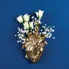 Image de SELETTI Vase Love in Bloom, doré, forme de coeur, porcelaine