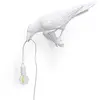 Image de Seletti Bird Lamp Looking lampe de murale corbeau blanc