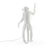 Image de SELETTI Lampe table déco LED Monkey Lamp, blanc, debout