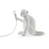 Image de SELETTI Lampe table déco LED Monkey Lamp, blanc, assis