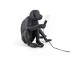 Image de SELETTI Lampe terrasse déco LED Monkey Lamp assise noir