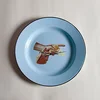 Image de Assiette en métal émaillé « Toiletpaper» Ø 26 cm   Oiseau