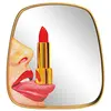 Image de Seletti Toiletpaper Small Mirror Gold Frame Tongue Petit Miroir avec décor Langue