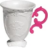 Image de Seletti   I   Contrebande Mug, Porcelaine, Blanc/Fucsia, 10 cm de diamètre, 11.5 cm de Hauteur