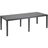 Image de Table à manger de jardin QUEEN effet rotin - Anthracite - 220 x 90 x 72 cm